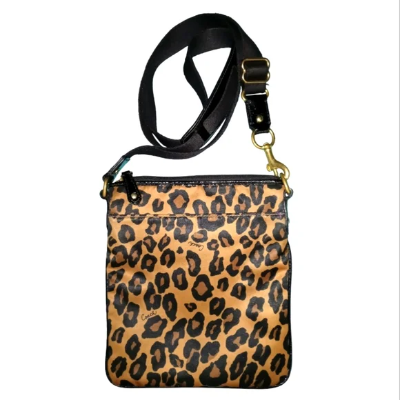 COACH Bag, Ocelot print on sateen finish. Cross body. Y2K. Very Good Cond. - Picture 2 of 9